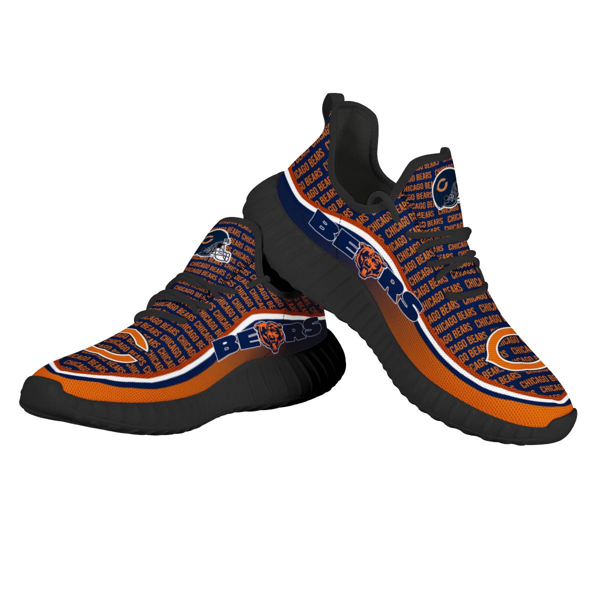 Men's Chicago Bears Mesh Knit Sneakers/Shoes 014